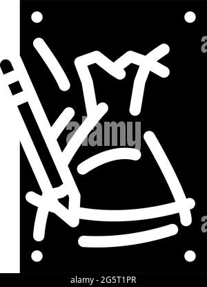 Skizzen Stylisten Glyphen Symbol Vektor Illustration Stock Vektor