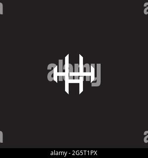 Initial Letter Overlapping Interlock Logo Monogramm Linie Art Stil auf schwarzem Hintergrund Vorlage isoliert Stock Vektor