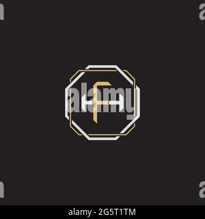 Initial Letter Overlapping Interlock Logo Monogramm Linie Art Stil auf schwarzem Hintergrund Vorlage isoliert Stock Vektor