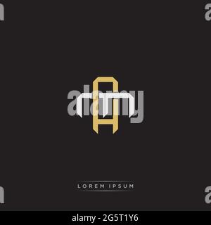 Initial Letter Overlapping Interlock Logo Monogramm Linie Art Stil auf schwarzem Hintergrund Vorlage isoliert Stock Vektor