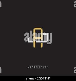 Initial Letter Overlapping Interlock Logo Monogramm Linie Art Stil auf schwarzem Hintergrund Vorlage isoliert Stock Vektor