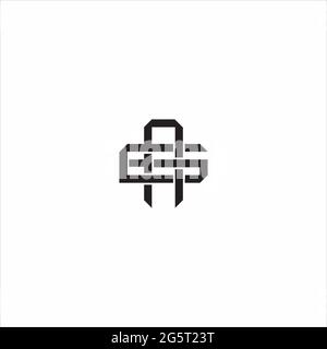 Initial Letter Overlapping Interlock Logo Monogramm Linie Art Stil auf schwarzem Hintergrund Vorlage isoliert Stock Vektor