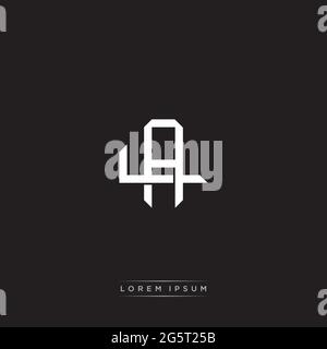Initial Letter Overlapping Interlock Logo Monogramm Linie Art Stil auf schwarzem Hintergrund Vorlage isoliert Stock Vektor