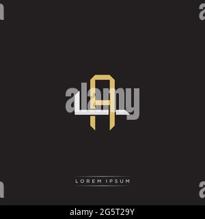 Initial Letter Overlapping Interlock Logo Monogramm Linie Art Stil auf schwarzem Hintergrund Vorlage isoliert Stock Vektor