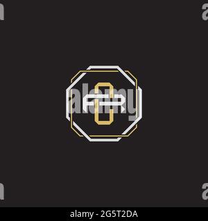 Initial Letter Overlapping Interlock Logo Monogramm Linie Art Stil auf schwarzem Hintergrund Vorlage isoliert Stock Vektor