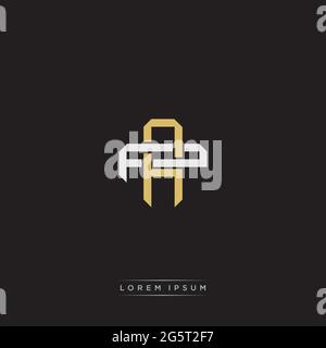 Initial Letter Overlapping Interlock Logo Monogramm Linie Art Stil auf schwarzem Hintergrund Vorlage isoliert Stock Vektor