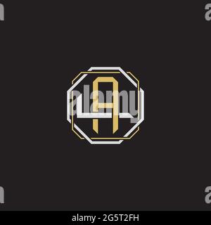 Initial Letter Overlapping Interlock Logo Monogramm Linie Art Stil auf schwarzem Hintergrund Vorlage isoliert Stock Vektor
