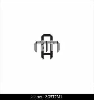 Initial Letter Overlapping Interlock Logo Monogramm Linie Art Stil auf schwarzem Hintergrund Vorlage isoliert Stock Vektor