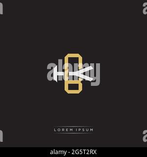 Initial Letter Overlapping Interlock Logo Monogramm Linie Art Stil auf schwarzem Hintergrund Vorlage isoliert Stock Vektor
