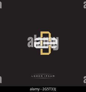 Initial Letter Overlapping Interlock Logo Monogramm Linie Art Stil auf schwarzem Hintergrund Vorlage isoliert Stock Vektor