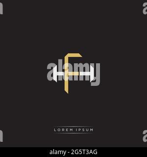 Initial Letter Overlapping Interlock Logo Monogramm Linie Art Stil auf schwarzem Hintergrund Vorlage isoliert Stock Vektor