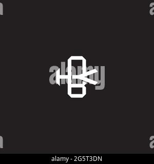 Initial Letter Overlapping Interlock Logo Monogramm Linie Art Stil auf schwarzem Hintergrund Vorlage isoliert Stock Vektor