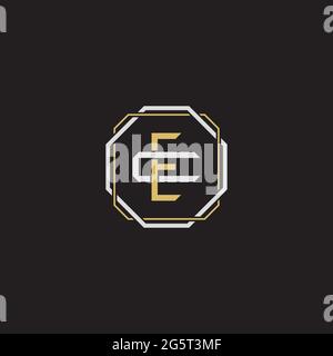 Initial Letter Overlapping Interlock Logo Monogramm Linie Art Stil auf schwarzem Hintergrund Vorlage isoliert Stock Vektor