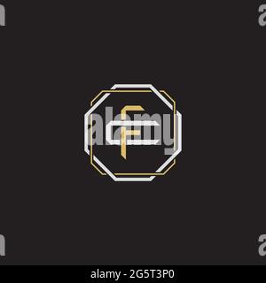 Initial Letter Overlapping Interlock Logo Monogramm Linie Art Stil auf schwarzem Hintergrund Vorlage isoliert Stock Vektor