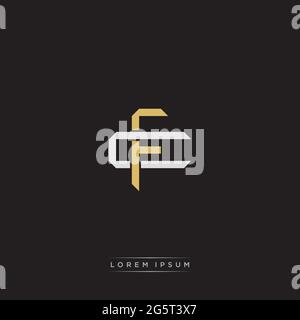 Initial Letter Overlapping Interlock Logo Monogramm Linie Art Stil auf schwarzem Hintergrund Vorlage isoliert Stock Vektor