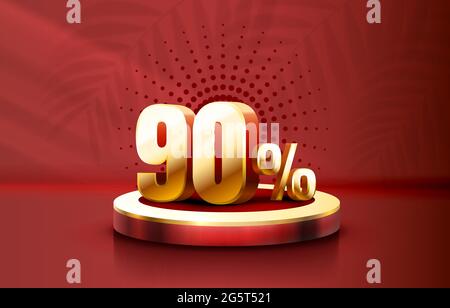 Bis zu 90 Rabatt-Banner, Werbeflyer, Retro-Label. Vektorgrafik Stock Vektor