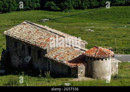 Eine Berghütte Stockfoto