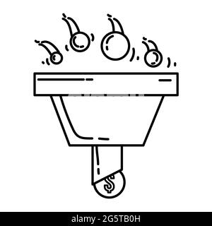 ECommerce-Konvertierungssymbol. Handgezeichnetes Icon-Set, Umriss schwarz, Doodle-Symbol, Vektor-Icon-Design. Stock Vektor