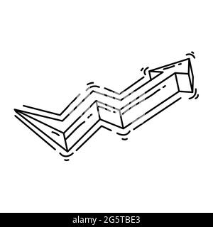 E-Commerce-Statistik. Handgezeichnetes Icon-Set, Umriss schwarz, Doodle-Symbol, Vektor-Icon-Design. Stock Vektor