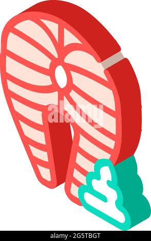 Fischgericht mit Wasabi isometrischer Symboldarstellung Stock Vektor