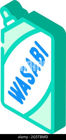 Paket Wasabi isometrische Symbolvektordarstellung Stock Vektor
