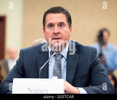 Washington, Usa. Juni 2021. Der US-Repräsentant Devin Nunes (R-CA) spricht auf einem Forum des Unterausschusses des Republikanischen Repräsentantenhauses zur Coronavirus-Krise. Kredit: SOPA Images Limited/Alamy Live Nachrichten Stockfoto