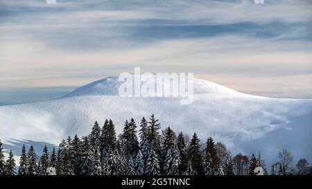 Der 'Rislauhoger' auf der Lüderenalp in der Perle. Langrau im Emmental am 20.01.2021. Stockfoto