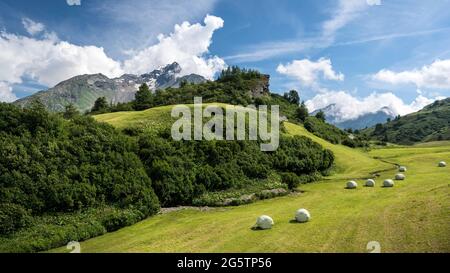 Oberengadiner Landschaft bei Grevasalvas aus der Region Gem. Sils im Engadin/Segl, am 20.07.19. Stockfoto