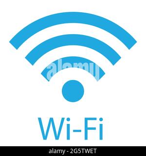 Vector Illustration flache Design blau Symbol für drahtlose Verbindungen. Wi-Fi-Symbol, sign. Wlan Stock Vektor