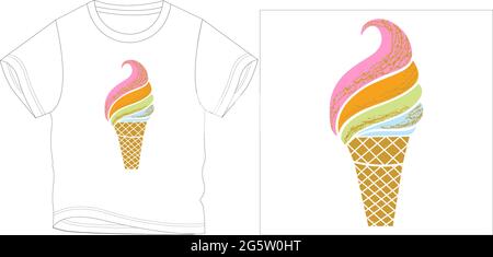 Bunte Konus Eis Grafik Design Vektor Illustration Stock Vektor