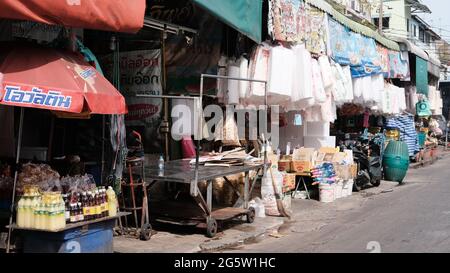 Klong Toey Market Wet Market Bangkok Thailand größter Lebensmittelverteiler in Südostasien Stockfoto