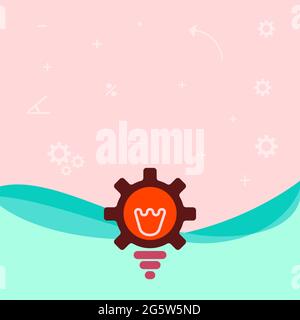 Beleuchtete Glühbirne Zeichnung Mit Getriebegehäuse Zeigt Technologie-Ideen. Leuchtende Lampe Mit Cog Symbole Design Anzeige Mechanische Und Technische Idee Stock Vektor