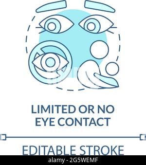 Symbol für eingeschränktes und kein Blickkontakt Stock Vektor