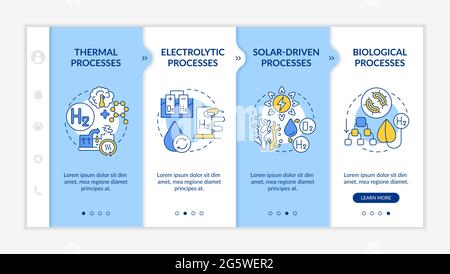 Vorlage für die Erzeugung von Wasserstoffgas-Onboarding-Vektor Stock Vektor