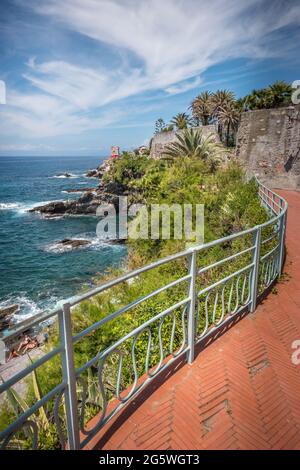 Die Promenade von Nervi in Genua, Italien. Stockfoto