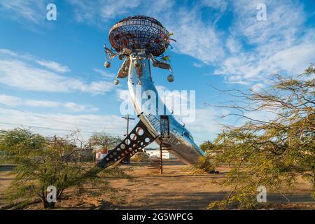 Metallbildhauer am Bombay Beach in der Saltonsee Stockfoto