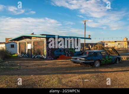 Ein Haus am Bombay Beach in der Salton Sea Stockfoto