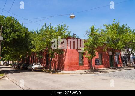 Old Town Corner in San Antonio de Areco, Provinz Buenos Aires, Argentinien Stockfoto