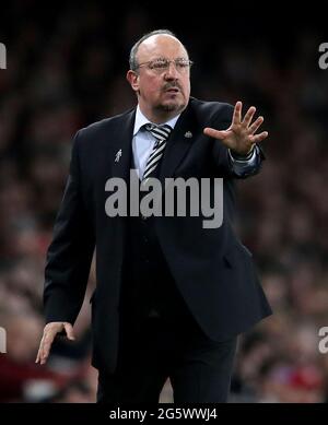 Aktenfoto vom 01-04-2019 von Rafael Benitez, Manager von Newcastle United. Ausgabedatum: Mittwoch, 30. Juni 2021. Stockfoto