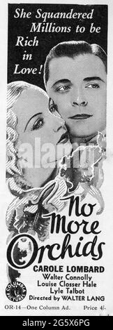 CAROLE LOMBARD und LYLE TALBOT in NO MORE ORCHIDS 1932 Regie WALTER LANG Geschichte Grace Perkins Adaption Keene Thompson Drehbuch Gertrude Purcell Kinematographie Joseph H. August Kostümdesign Robert Kalloch Columbia Picters Stockfoto