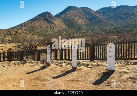 Friedhof an der Fort Bowie National Historic Site im Südosten von Arizona Stockfoto