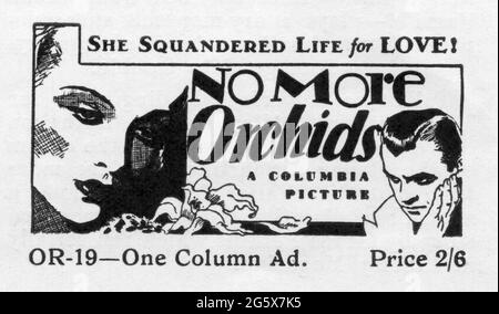 CAROLE LOMBARD und LYLE TALBOT in NO MORE ORCHIDS 1932 Regie WALTER LANG Geschichte Grace Perkins Adaption Keene Thompson Drehbuch Gertrude Purcell Kinematographie Joseph H. August Kostümdesign Robert Kalloch Columbia Picters Stockfoto