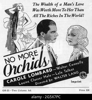 CAROLE LOMBARD und LYLE TALBOT in NO MORE ORCHIDS 1932 Regie WALTER LANG Geschichte Grace Perkins Adaption Keene Thompson Drehbuch Gertrude Purcell Kinematographie Joseph H. August Kostümdesign Robert Kalloch Columbia Picters Stockfoto