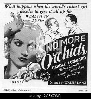 CAROLE LOMBARD WALTER CONNOLLY und LYLE TALBOT in NO MORE ORCHIDS 1932 Regie WALTER LANG Geschichte Grace Perkins Adaption Keene Thompson Drehbuch Gertrude Purcell Kinematographie Joseph H. August Kostümdesign Robert Kalloch Columbia Picters Stockfoto