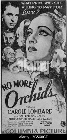 CAROLE LOMBARD LYLE TALBOT WALTER CONNOLLY und C. AUBREY SMITH in NO MORE ORCHIDS 1932 Regie WALTER LANG Geschichte Grace Perkins Adaption Keene Thompson Drehbuch Gertrude Purcell Kinematographie Joseph H. August Kostümdesign Robert Kalloch Columbia Picters Stockfoto