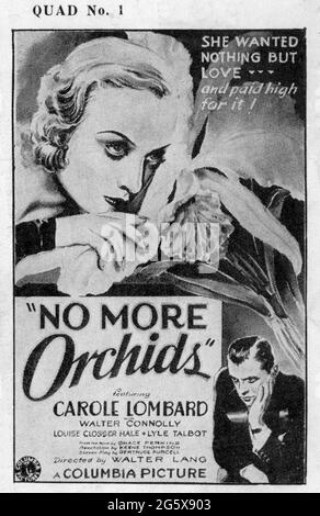 CAROLE LOMBARD und LYLE TALBOT in NO MORE ORCHIDS 1932 Regie WALTER LANG Geschichte Grace Perkins Adaption Keene Thompson Drehbuch Gertrude Purcell Kinematographie Joseph H. August Kostümdesign Robert Kalloch Columbia Picters Stockfoto