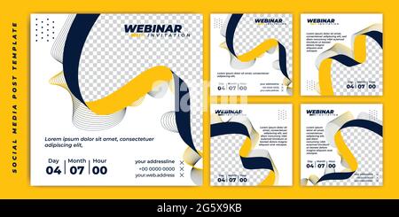 Social-Media-Post-Vorlage mit fliegendem Band-Design. Gute Vorlage für Online-Werbung Design. Stock Vektor