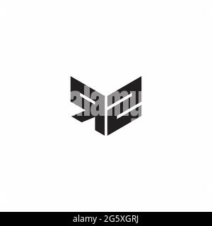 Logo Buchstabe Monogramm Initial Designs Vorlage isoliert auf weißem Hintergrund Stock Vektor