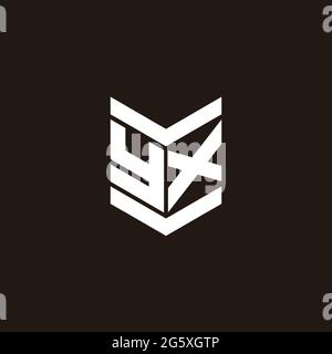 Logo Alphabet Monogramm mit Emblem Stil isoliert auf schwarzem Hintergrund Stock Vektor