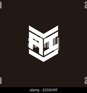 Logo Alphabet Monogramm mit Emblem Stil isoliert auf schwarzem Hintergrund Stock Vektor